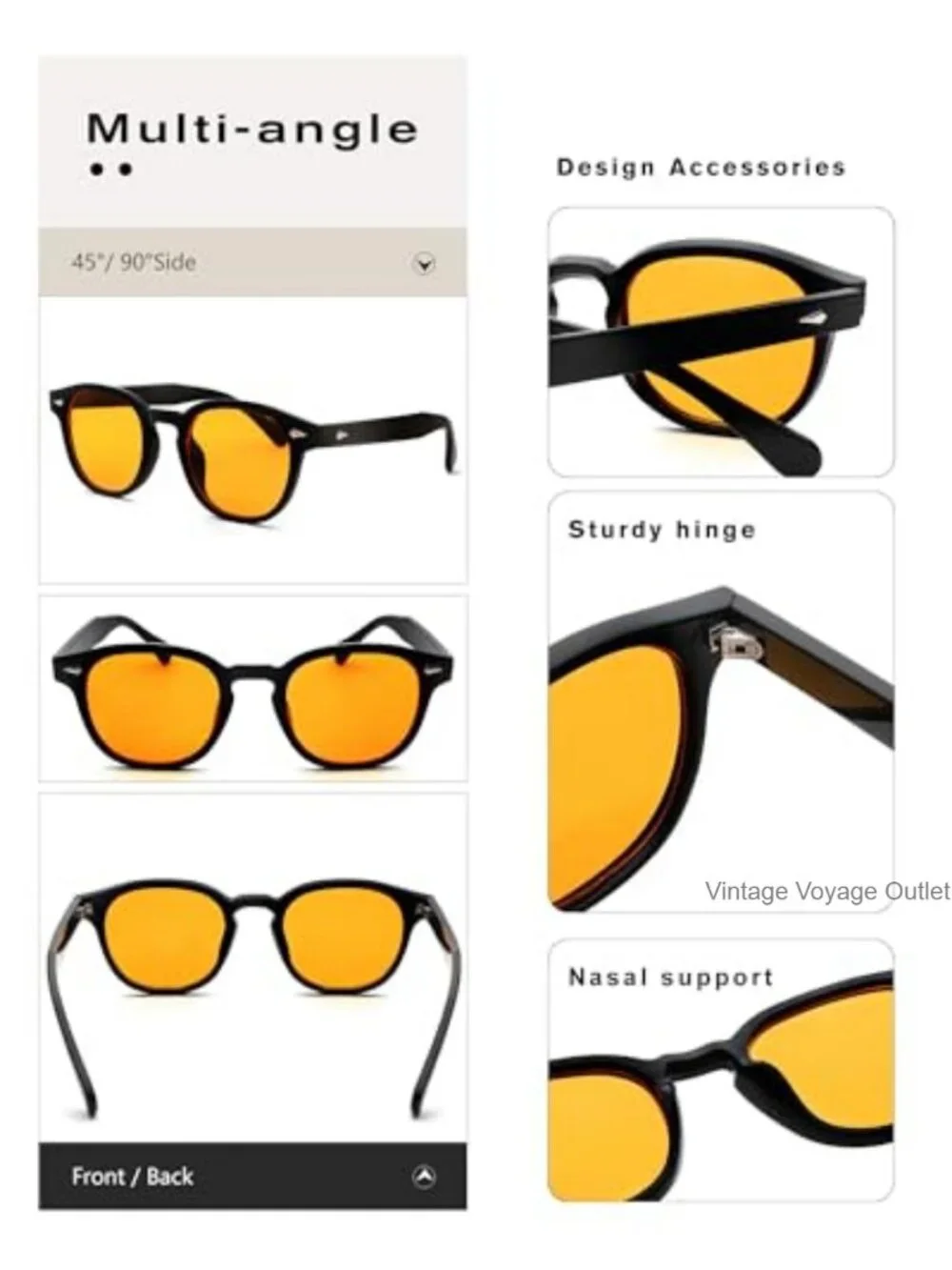 Vintage Round Sunglasses Unisex UV400 Metal Frame Retro Shades